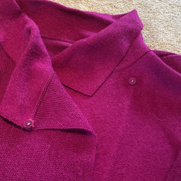 Beyond Threads Asymmetric Alpaca Merino Wool Cardigan Jacket Purple Sz M *FLAW - Picture 6 of 12